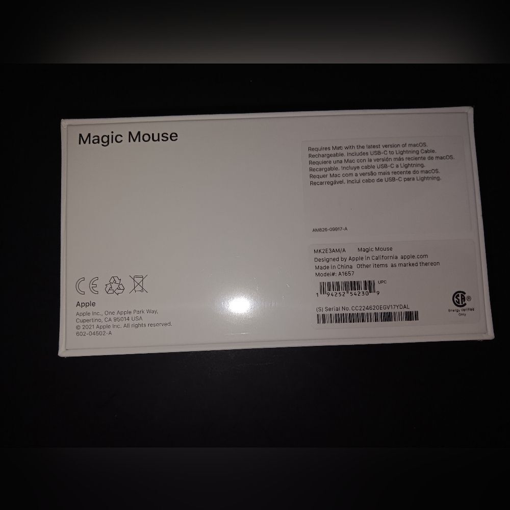 NWOT 2021 Apple Magic Mouse Model #A1657 - Picture 2 of 6